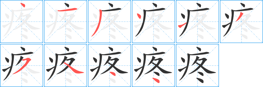 疼的筆順?lè)植窖菔?>
					
                    <hr />
                    <h2>疼的基本信息</h2>
                    <div   id=